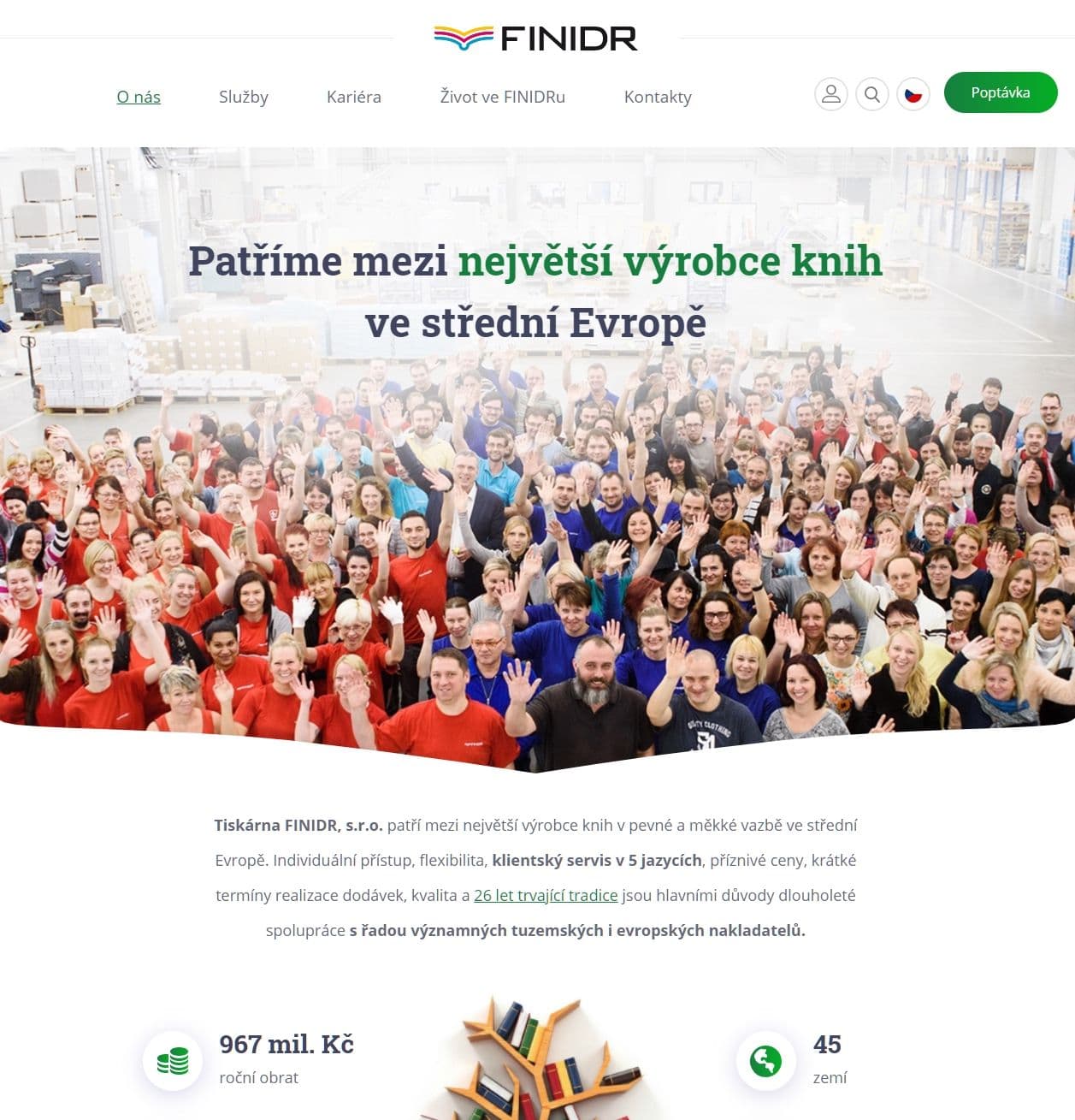 FINIDR's new website featuring 3D production line animation