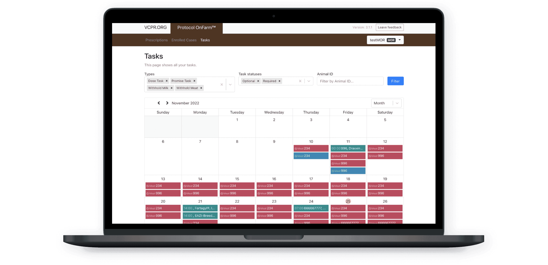 Veterinary protocol platform: frontend development
